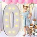 imprsv 4FT Light Up Numbers Letters, Marquee Numbers for 10th 20th 30th Birthday Decorations Anniversary Party Decor, Mosaic Numbers for Balloons Numbers 0, Pre-Cut Foam Board Kit