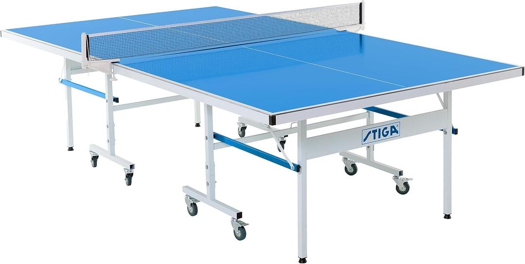 STIGA Outdoor Table Tennis Table All-Weather Waterproof Aluminum Ping Pong Table with Net & Post, QuickPlay Assembly, 108" L x 60" W x 30" H