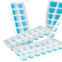 Ice Cube Tray with Lid, 4 Packs 56 Cubes Durable Stackable Ice Cube Trays for Freezer with Removable Lids, Easy-Release Plastic & Silicone Ice Tray for Cocktail, Coffee