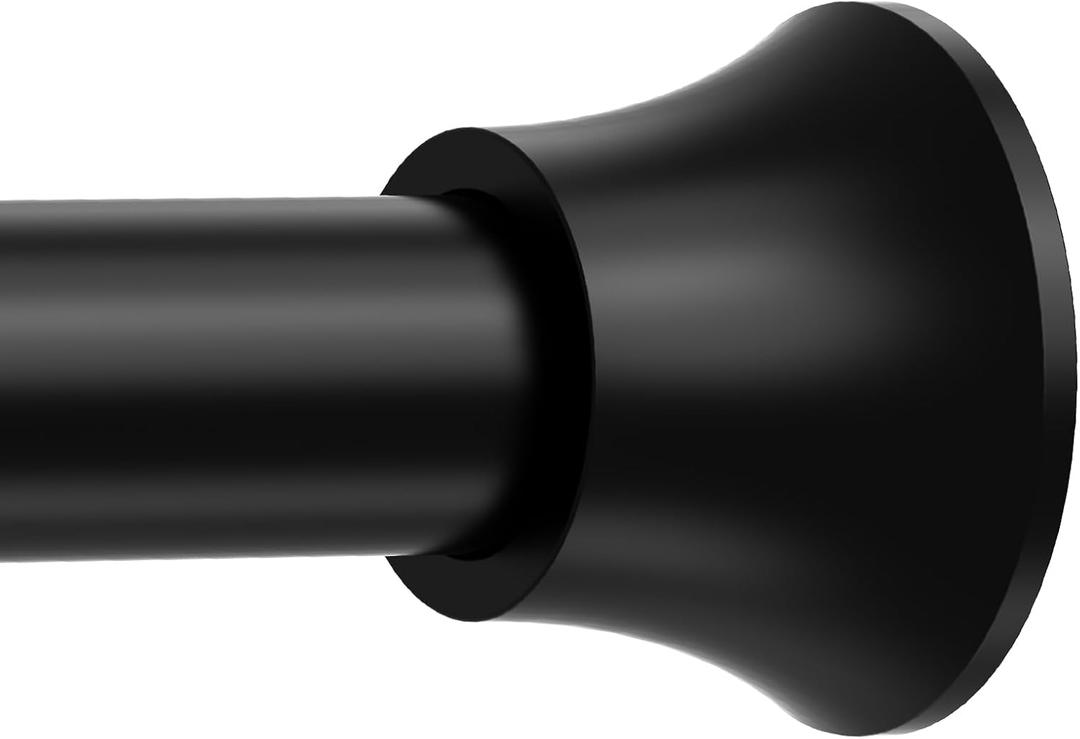Black Tension Shower Curtain Rod Shower Tension Rods for Window Adjustable 30 To 64 Inch,Shower Curtain Rods Spring Tension For Bathroom No Drilling No Rust