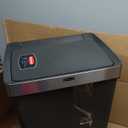 Rubbermaid Premier Series III Step-On Trash Can for Home and Kitchen, with Stainless Steel Rim, 12.4 Gallon, Charcoal, for Home/Kitchen/Garage/Apartment/Office