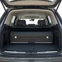 Car Trunk Organizer, Leather Car Trunk Storage Organizer with Lid and Sturdy Handle Car Organizer Storage Box Suv Trunk Organizer (Black, 40.5 x 11.4 x 12.2in)
