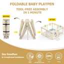 OCATO Baby Foldable Playpen: Playpen for Babies and Toddlers Baby Play Pen Gate Portable Playpen Fence Indoor Outdoor Kids Safety Area Travel Play Yard Babies Essentials Pack n Plays (50" 50")