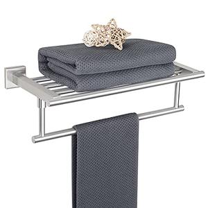 Alise 16 Inch Towel Racks for Bathroom, Towel Rack Wall Mounted with Tower Bars, SUS 304 Stainless Steel Bathroom Shelf, Heavy Duty Hand Towel Holder (Brushed Nickel)