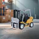GRANTLEY Remote Control RC Forklift Cranes,1/64 Mini Rechargeable Forklift Truck,2 in 1 Transform Lift Fork & Hook, w/Boxes/Sound and Light, Forklift Toy RC Construction Vehicles Toy Gift for Kids