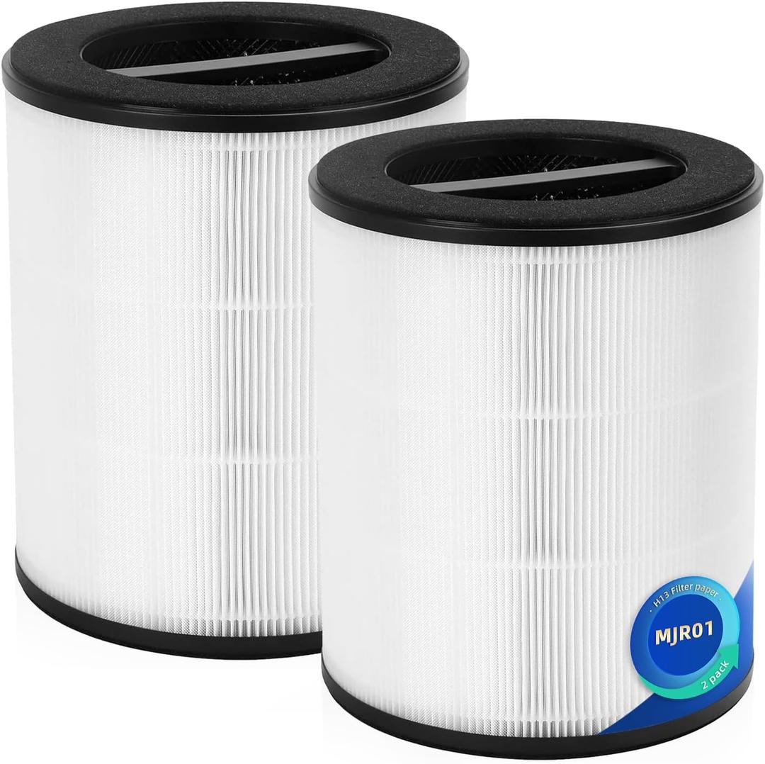 MJR01 Replacement Filter Compatible with Oransi Mod Jr Air Purifier, H13 Grade True HEPA & Activated Carbon, 3-in-1 Filter Set for Pollen, Wildfire Smoke & Pet Odors, 2-Pack