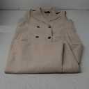 IDEALSANXUN Womens Long Vest Casual Double Breasted Sleeveless Trench Coat Jackets (Large, Khaki)