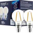 GE Reveal LED Light Bulbs, 40 Watt, A15 Ceiling Fan Bulbs, Clear, Small Base (2 Pack)