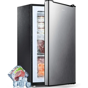 Anypro Upright Freezer, 3 Cu.Ft Compact Mini Freezer with Drawers, Adjustable Thermostat Small Deep Freezer, Single Door Standing Freezer, Rapid Cooling Chest Freezer for Home/Office/Dorm/Garage, Silv