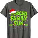 Forced Family Fun Christmas Shirts Matching Family Pajama T-Shirt Large