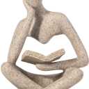 Bookshelf Decor, Coffee Table Decor, Library Decor Sculptures - Abstract Thinker Statue, Resin Modern Art Sculptures for Living Room, Office Desk,Home Decor (Beige)