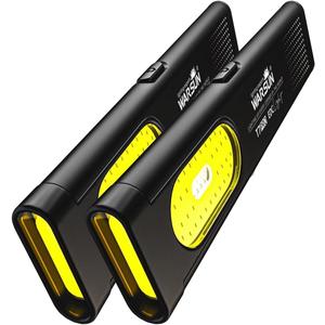 WARSUN T7 Rechargeable EDC Flashlight, Slim Pocket Flashlight with Clip & Magnetic Base, Portable LED Light for Everyday Carry, Night Walking, Car Repair & Emergency (Black - 2Pcs)