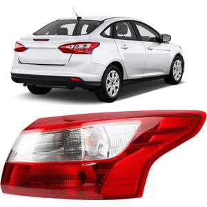 Passenger Right Side Tail Light Compatible With 2012-2014 Ford Focus Sedan FO2819151 Rear Out Brake Lamp P68077 FO2819151C DM5Z13404E FO2819151D FO2819151DSC