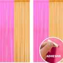 2 x Glow in The Dark Party Supplies 2Packs Neon Party Decorations 6.6 x 6.6 ft Fluorescent Macaron Orange Pink Tinsel Foil Fringe Curtains Glow Photo Booth Prop Backdrop Streamer Birthday Party Decor