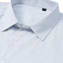 Lion Nardo Mens Dress Shirts Long Sleeve Button Down Shirt Wrinkle Free Stripe Dress Shirt Regular Fit Business Casual Shirts (Blue, L)