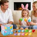 24 Pack Prefilled Easter Eggs with Axolotl Mochi Squishy Toys, Easter Basket Stuffers, Easter Eggs Filled Mini Squishy Toy, Party Favors for Kids, Easters Gifts, Classroom Exchange
