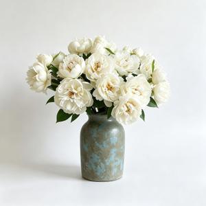 8 Pcs Silk Peonies Artificial Flowers Bulk Faux Peony Bouquet Fake Flower for Wedding Bridal Shower Centerpieces DIY Floral Arrangements Home Party Decorations (White)
