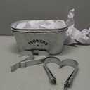 JGT Mini Metal Farmhouse Oval Shaped Garden Planter ''Flowers