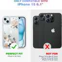 Diaclara Designed for iPhone 15 Case, Full Body Rugged Case with Built-in Touch Sensitive Anti-Scratch Screen Protector, with Camera Lens Protector for iPhone 15 6.1" (Lily) Butterfly