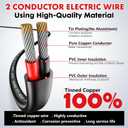 16 Gauge 2 Conductor Electrical Wire, 16 AWG Stranded PVC Cord, 12V Low Voltage/Oxygen-Free Tinned Copper/Flexible 16/2 Wire for Automotive Marine LED Strips Lamps (200FT/ 60.9M)