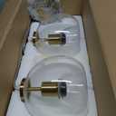 Clear Glass Pendant Lights Kitchen Island 2 Pack 7.87" Glass Globe Pendant Light Gold Hanging Light Fixture Modern Pendant Lighting for Kitchen Island Bedroom Dining Room