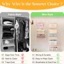 Yuyetuyo 5 Tier Hanging Closet Organizer Separable Hanging Closet Shelves with 4 Hooks 2 Adjustable Dividers, Wire Storage Basket Bins for Clothing Sweaters Socks Dolls Handbags, Foldable
