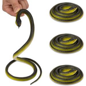 3 Pcs 31.5" Realistic Rubber Snake Toy Fake Snake Toy for Prank, Garden Props to Keep Birds Away, Gag Gift for Halloween April Fool's Day