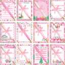 Eaasty 48 Pcs Pink Christmas Notepads and Ballpoint Pens Pink Christmas Gifts Bulk Cute Xmas Notebook Appreciation Gifts for Women Teachers Coworkers Employee Students Office