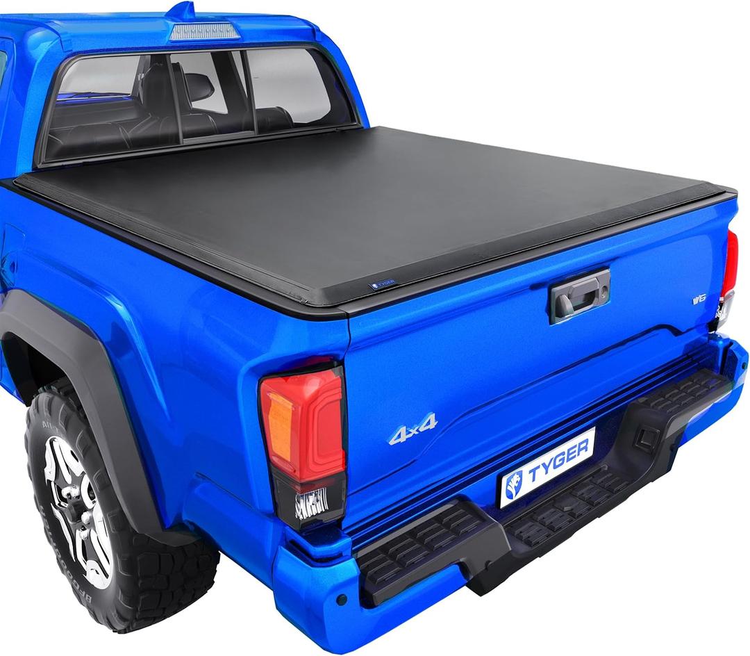 Tyger Auto T1 Soft Roll-up Truck Bed Tonneau Cover Compatible with 2016-2023 Toyota Tacoma | 6' (74") Bed | TG-BC1T9045