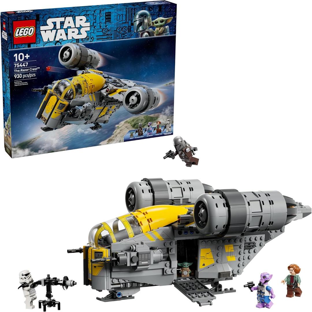 LEGO Star Wars: The Mandalorian and Grogu The Razor Crest Building Toy - Build and Display Set for Boys & Girls, Ages 10+ - Star Wars Gifts for Birthdays & Fans - 75447