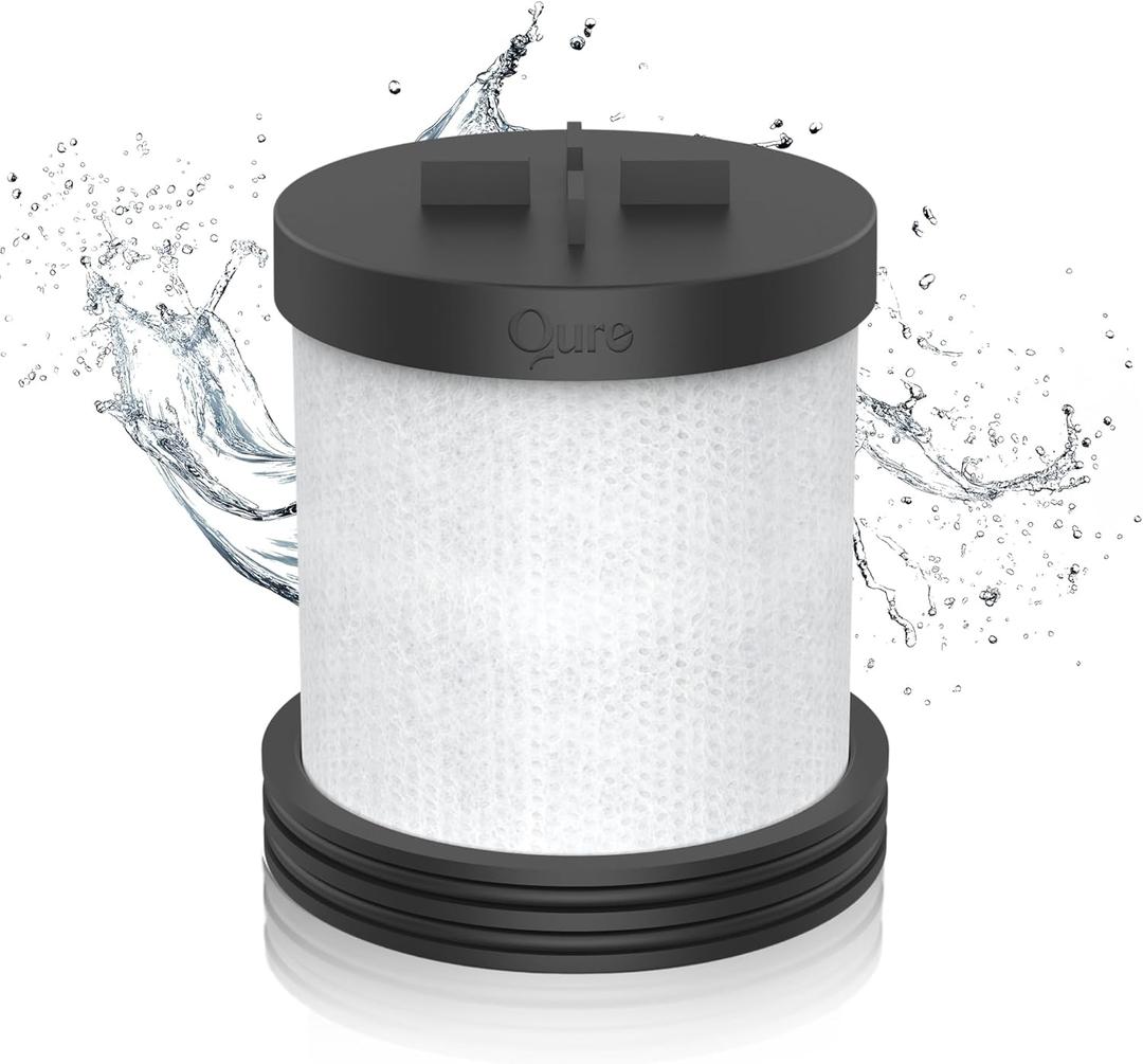 Qure Skincare Shower Filter Refill - Replacement Cartridge for Shower, 99% Chlorine Reduce, Clinically Tested - Black, 3-Month Supply (1 Piece)