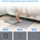 Stone Bath Mat, Diatomite Fast Drying Non Slip Stone Shower Mat, Super Absorbent for Bathroom & Kitchen, Multi-Use as Pet Mat, Easy to Clean 16"x24", Gray