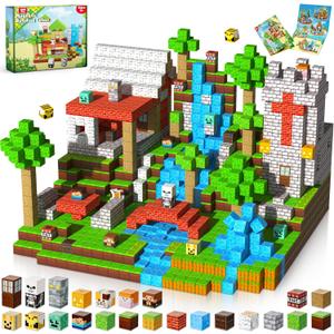 200PCS Magnetic Blocks - Magnetic Building Blocks, Magnet Cubes Game, Stacking Forest Set, STEM Montessori Sensory Stacking Toys for Kids Boys and Girls Ages 3+ Christmas Birthday Gifts