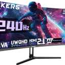 Hikers 34 Inch UWQHD 240Hz Curved Gaming Monitor Curved Ultrawide Monitor