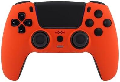 Crazy Controllerz Custom Wireless Controller for PS5 with Z-Touch™ Seamless Soft Touch Front Shell and Z-Grip™ Comfort Zones - Energetic Orange