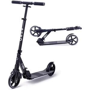 Aero Big Wheel Scooters for Kids Ages 8-12, Teens and Adults. Manual Kick Scooter for Boys and Girls, with Hand Brake, Rubber Mat, Shock Absorption, Foldable and Height Adjustable
