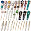 30 Pcs Acrylic Resin Barrettes, Cridoz Barrettes and Pearl Hair Clips for Women, Banges Hair Accessories