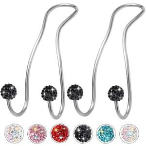 Bling Purse Hook for Car Headrest, Upgraded Cute Car Seat Hooks for Bag Handbag, Durable Stainless Auto Purse Hanger Holder 2 Pack, Black
