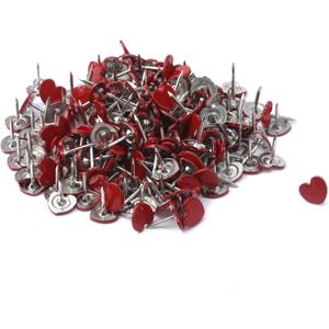 Crapyt Red Thumb Tacks Heart-Shaped 200pcs L13mm/0.51" Push Pin for Bulletin Board,Notice Board/Map Classroom Teacher Decorative Nails