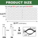 Gravel Grid 2'' Depth with Metal Stakes, 6.6x33 FT Geogrid for Gravel Driveway 2200 lbs per Sq FT Erosion Control Ground Grid Gravel Stabilizer Grid for Driveway, Parking Lot, Slope, Walkway, Patio