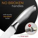 Orblue Serrated Bread Knife with Upgraded Stainless Steel Razor Sharp Wavy Edge Width - Bread Cutter Ideal for Slicing Homemade Bagels, Cake (8-Inch Blade with 5-Inch Handle) (Ageless Silver)