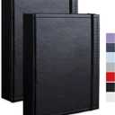 Photo Album 5x7 52 Pockets Pack of 2 Leather Cover Picture Book Holds 5x7 Photos for Wedding, Baby, Family, Graduation (Black)