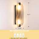 2 Pack 2 Light Oval Red Frosted Glass Bathroom Wall Sconce Modern Concise Style Wall Light Fixture,Black Finish for Bedroom Hallway Bedside