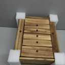 Emfogo Wooden Jewelry Box for Women, 6-Tier Large Jewelry Organizer Boxes with Mirror Rustic Solid Wood jewlery Storage Display for Rings Earrings Necklaces Bracelets watches(Carbonized Brown)