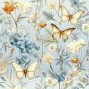 17.32" x 393.7" Floral Wallpaper Peel and Stick Boho Butterfly Colorful Flowers Vintage Contact Paper Self Adhesive Removable Waterproof Wall Paper for Bedroom Bathroom Shelve Cabinet Drawer