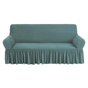 NICEEC Sofa Slipcover Sage Sofa Cover 1 Piece Easy Fitted Sofa Couch Cover Universal High Stretch Durable Furniture Protector with Skirt Country Style (3 Seater Sage)