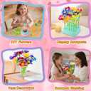 weirtoya Flower Bouquet Craft Kit, DIY Arts and Crafts for Kids 4-6-8, Girls Toys 4-6-8 Flower Making Activity Toy Set for Toddler and Kids, Birthday Gifts for 4 5 6 7 8 Year Old Girls（Purple)