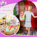 Funtery 4 Pcs Jumbo Easter Eggs 10 Inch Plastic Giant Easter Eggs with Handles, Clear Large Baskets Fillable Big Bunny Egg Shaped Baskets Containers Decoration (Transparent)