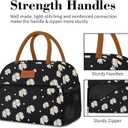 Coobiiya Lunch Bag Lunch Box for Women Men, Reusable Cute Lunchbag - Leakproof, Adult Insulated Lunch Box Tote with Large Capacity, Cooler Container for Work, Travel, Office (Black Daisy)