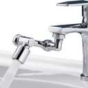 1080Swivel Faucet Extender, Sink Water Faucet Aerator Extension in Brass, Swivel Robotic Arm Bathroom Faucet Extender, Kitchen Rotating Extension Filter with 2 Mode Splash (Silver Standard)